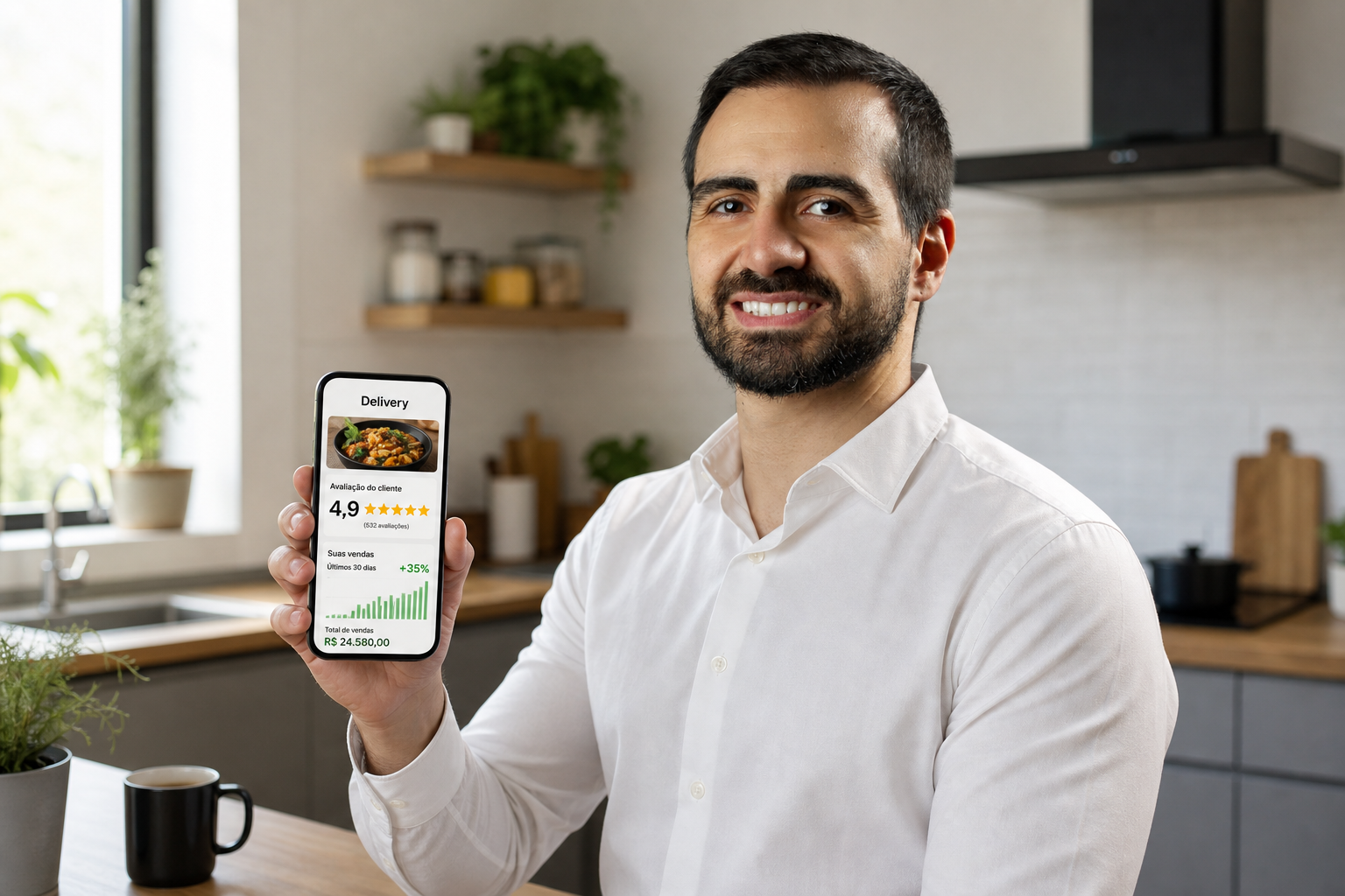 Resultados no iFood com avaliações 5 estrelas